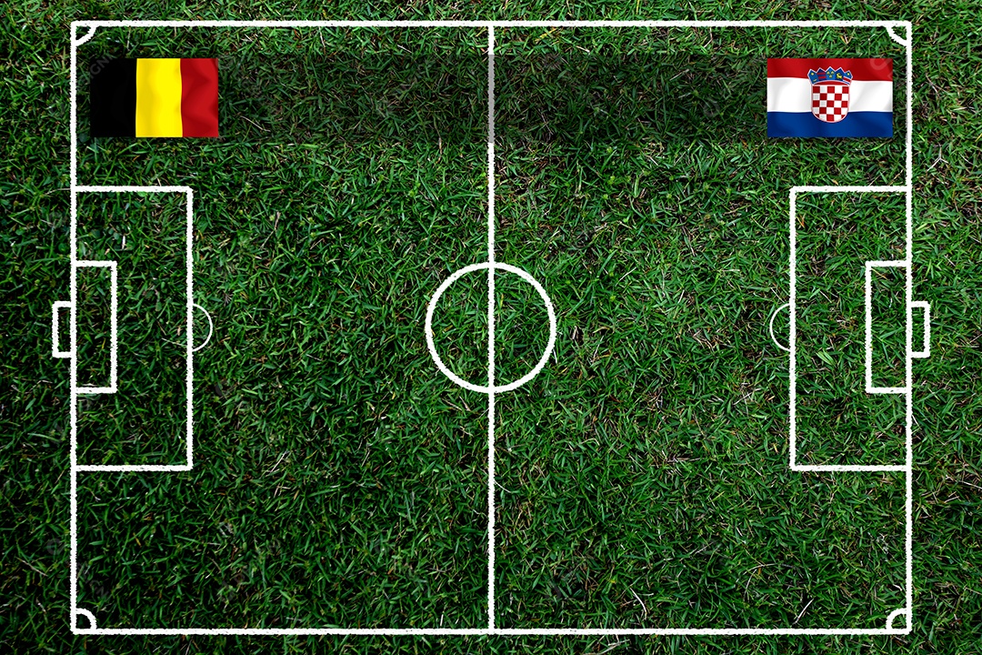 Competição da Copa de Futebol entre a Bélgica nacional e a Croácia nacional.