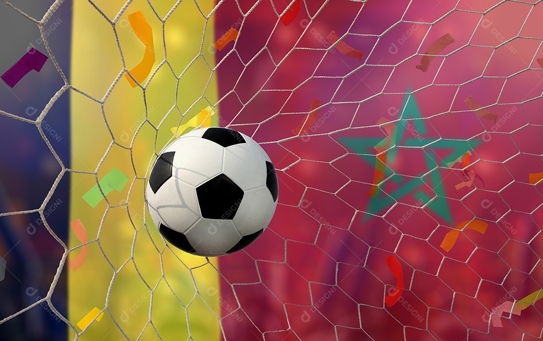 Competição da Taça de Futebol entre a Bélgica nacional e a nacional Marrocos.