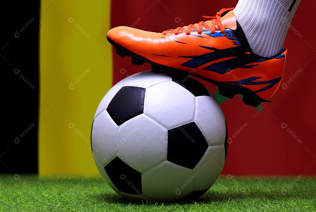 Competição da Taça de Futebol entre a Bélgica nacional e a nacional Marrocos.