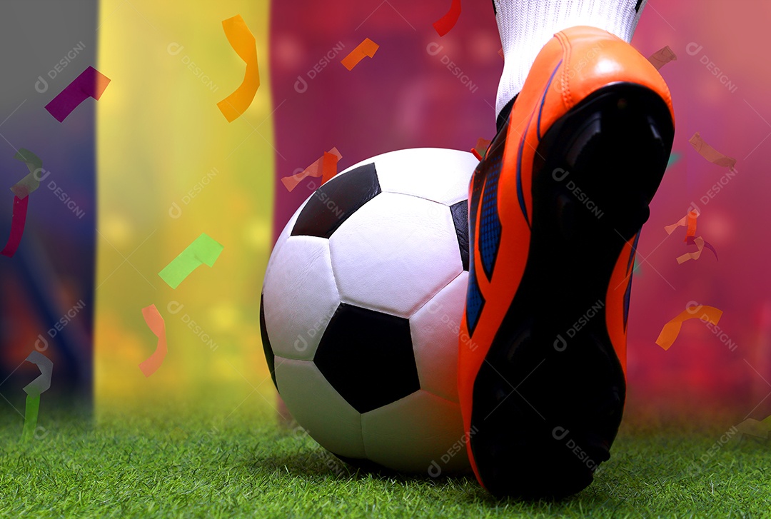 Competição da Taça de Futebol entre a Bélgica nacional e a nacional Marrocos.