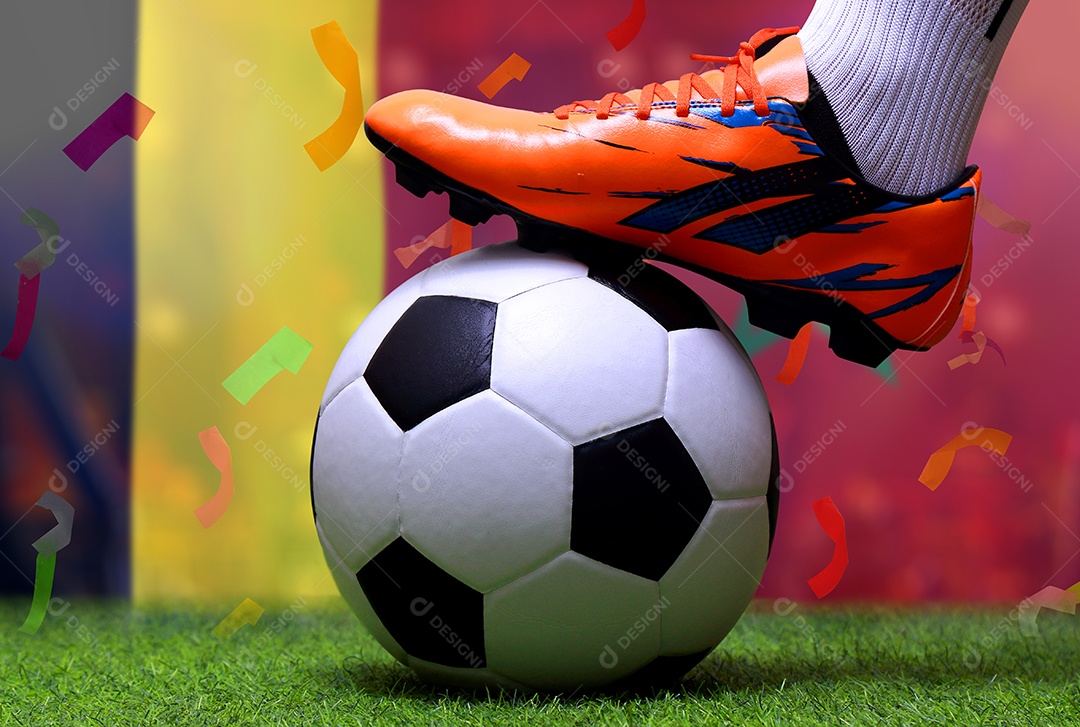 Competição da Taça de Futebol entre a Bélgica nacional e a nacional Marrocos.