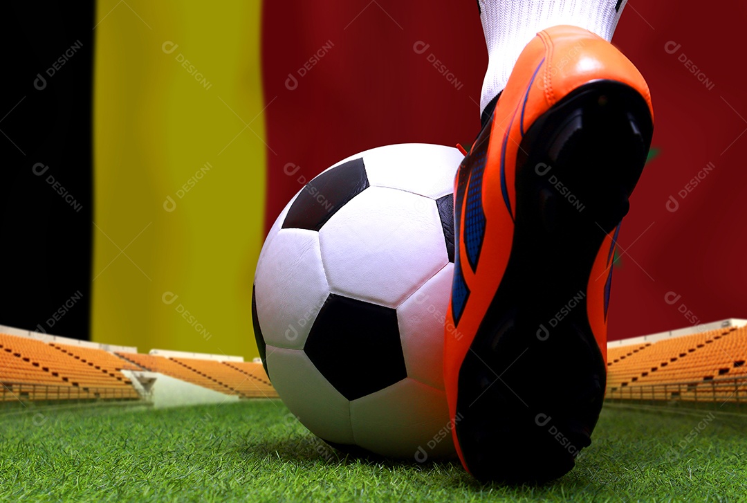 Competição da Taça de Futebol entre a Bélgica nacional e a nacional Marrocos.