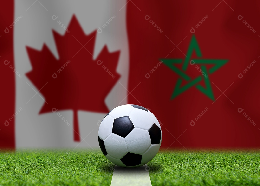 Competição da Copa de Futebol entre o Canadá nacional e o Marrocos nacional.