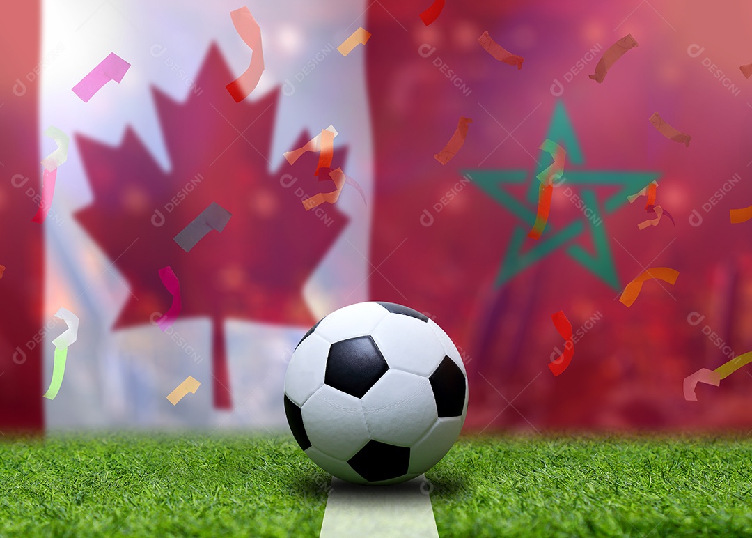 Competição da Copa de Futebol entre o Canadá nacional e o Marrocos nacional.