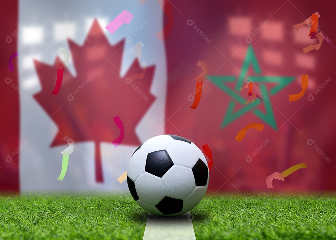 Competição da Copa de Futebol entre o Canadá nacional e o Marrocos nacional.