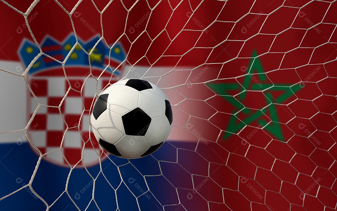 Competição da Taça de Futebol entre a nacional Croácia e a nacional Marrocos.