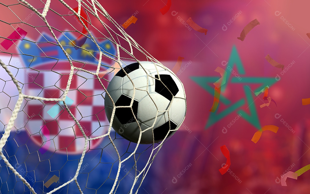Competição da Taça de Futebol entre a nacional Croácia e a nacional Marrocos.
