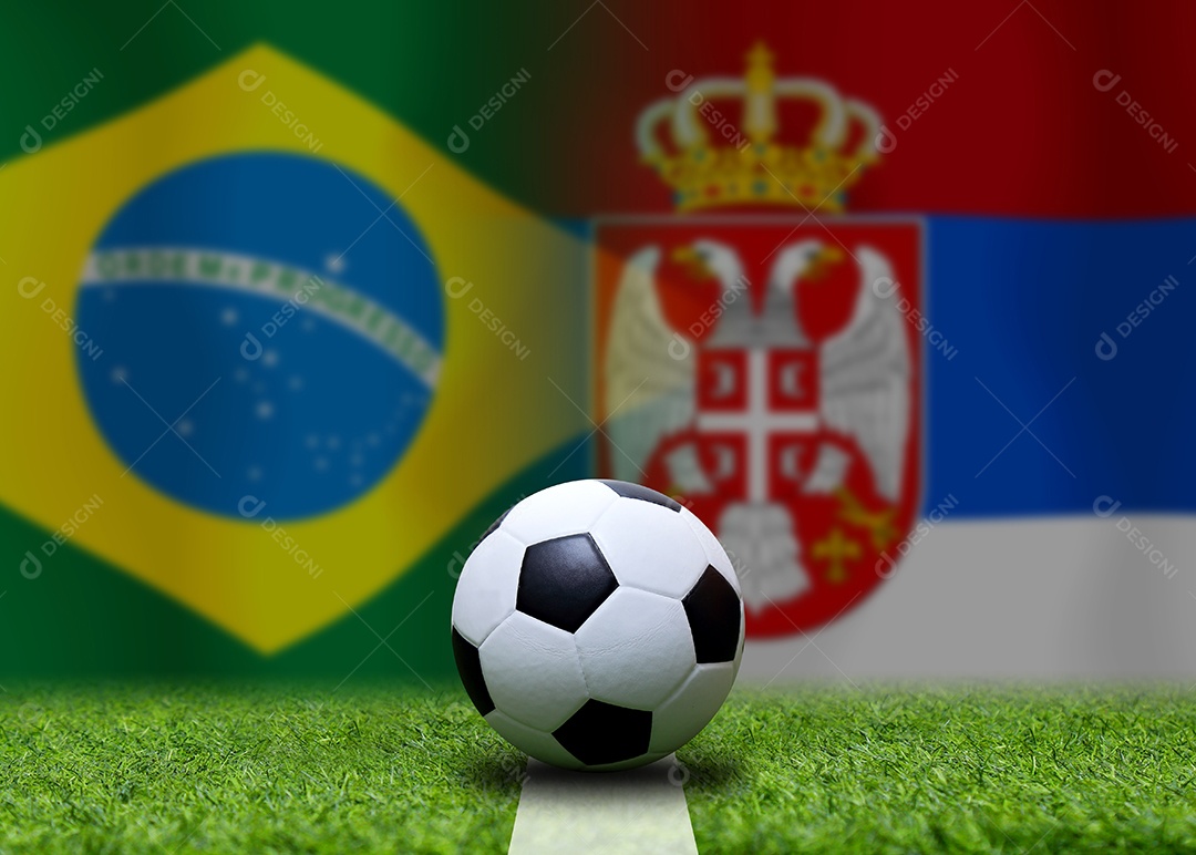 Competição da Copa de Futebol entre os Camarões nacionais e a Sérvia nacional.