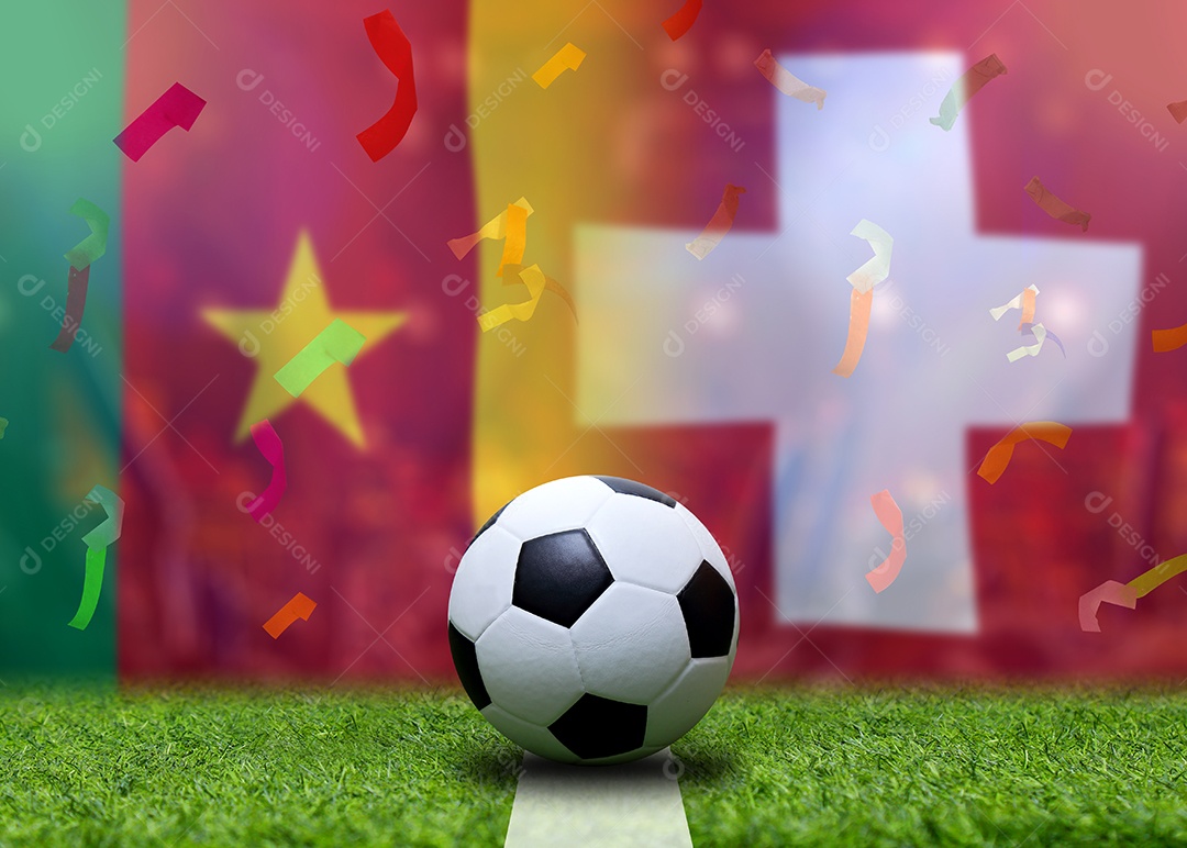 Competição da Copa de Futebol entre os Camarões nacionais e a Suíça nacional.