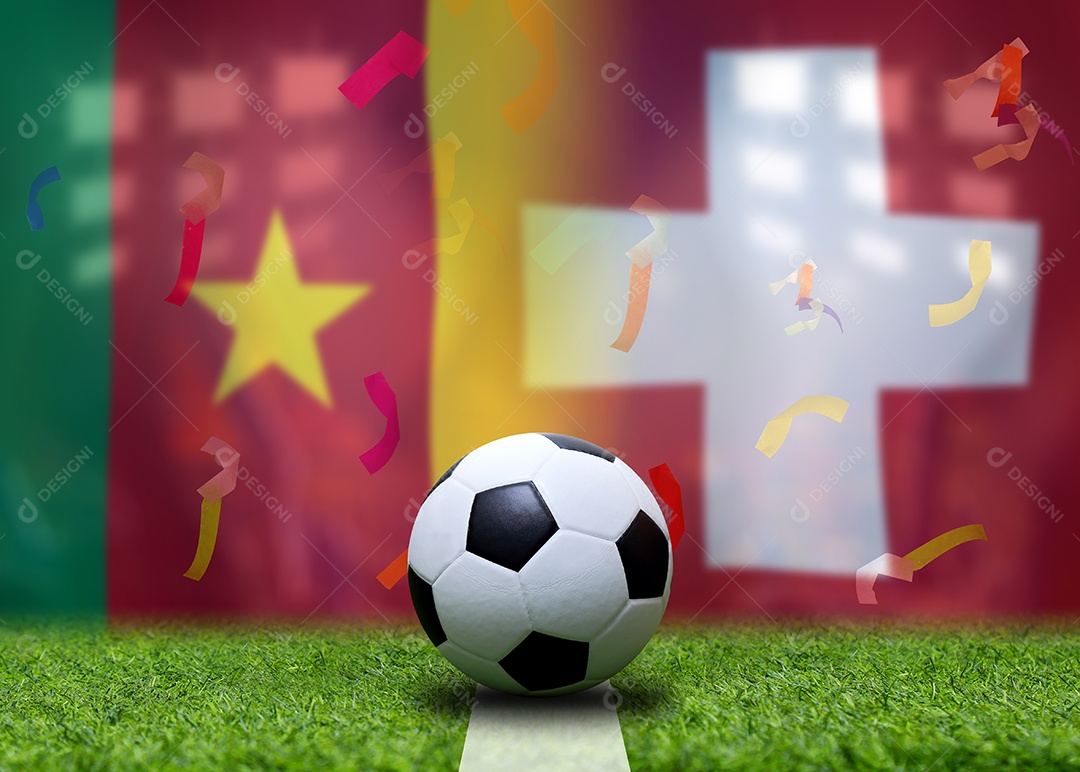Competição da Copa de Futebol entre os Camarões nacionais e a Suíça nacional.