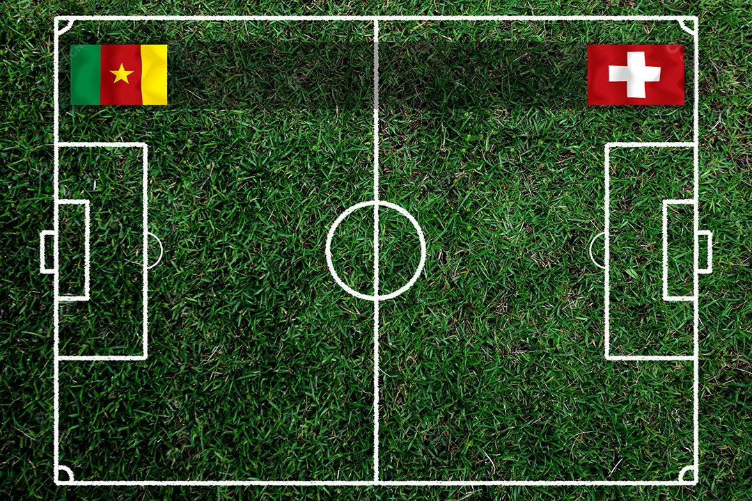 Competição da Copa de Futebol entre os Camarões nacionais e a Suíça nacional.