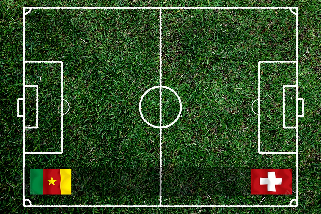 Competição da Copa de Futebol entre os Camarões nacionais e a Suíça nacional.