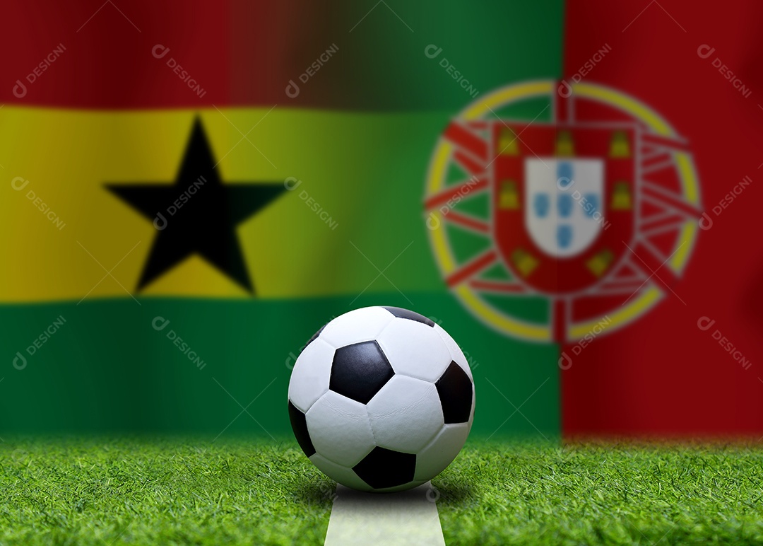 Competição da Taça de Futebol entre o nacional do Gana e o nacional português.