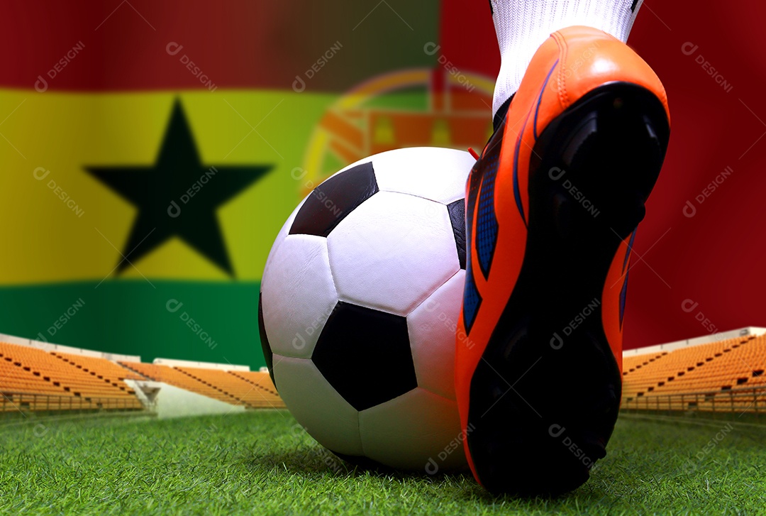 Competição da Taça de Futebol entre o nacional do Gana e o nacional português.