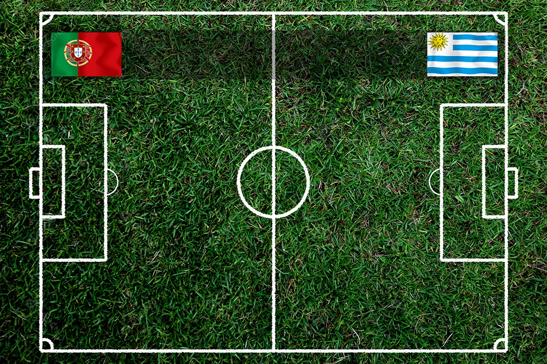 Competição da Taça de Futebol entre o nacional Português e o Uruguai nacional.