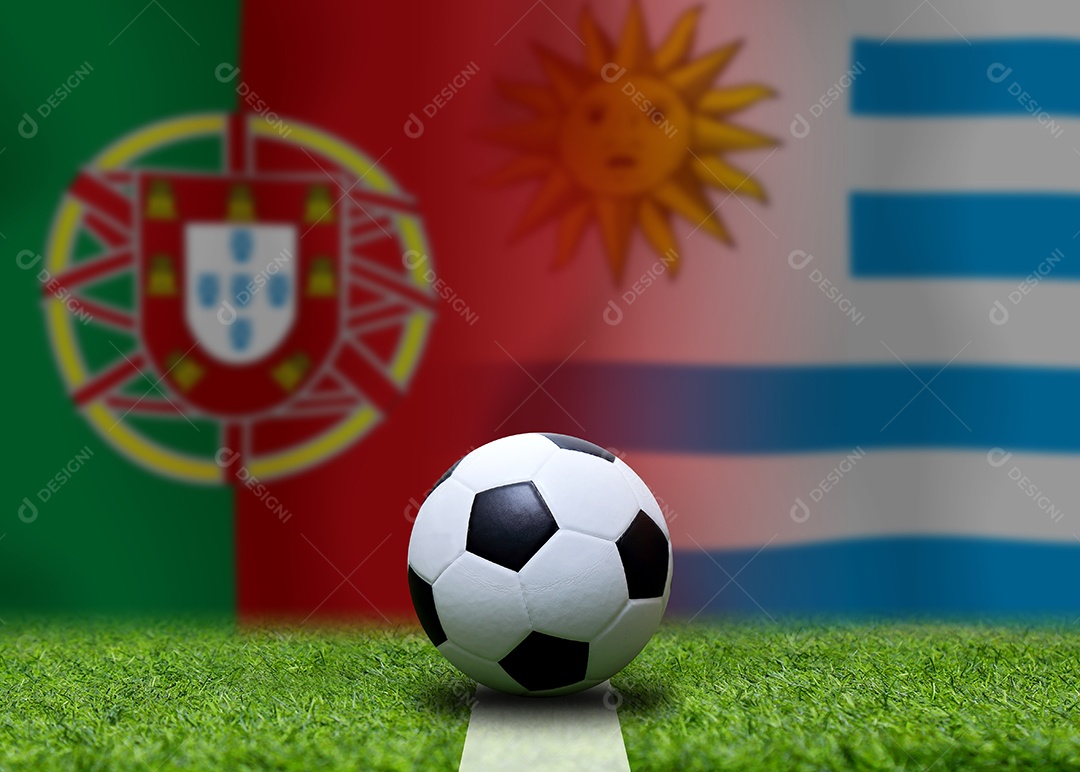 Competição da Taça de Futebol entre o nacional Português e o Uruguai nacional.