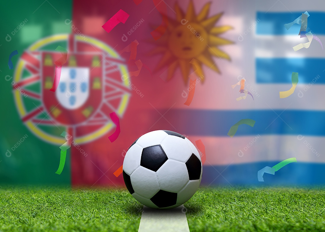 Competição da Taça de Futebol entre o nacional Português e o Uruguai nacional.