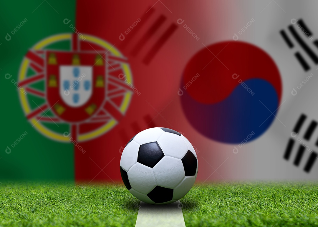 Competição da Taça de Futebol entre a nacional portuguesa e a nacional da Coreia do Sul.