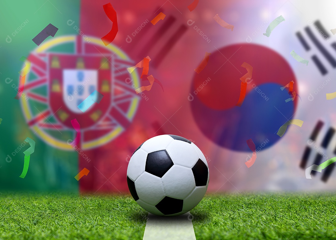 Competição da Taça de Futebol entre a nacional portuguesa e a nacional da Coreia do Sul.