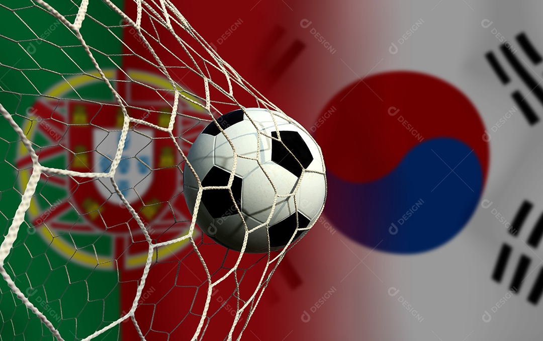 Competição da Taça de Futebol entre a nacional portuguesa e a nacional da Coreia do Sul.