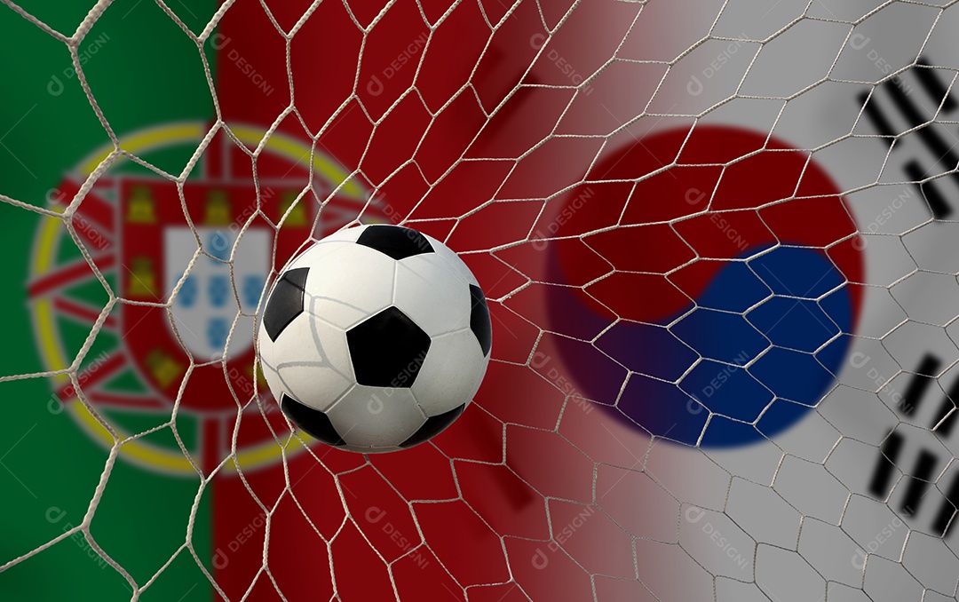Competição da Taça de Futebol entre a nacional portuguesa e a nacional da Coreia do Sul.