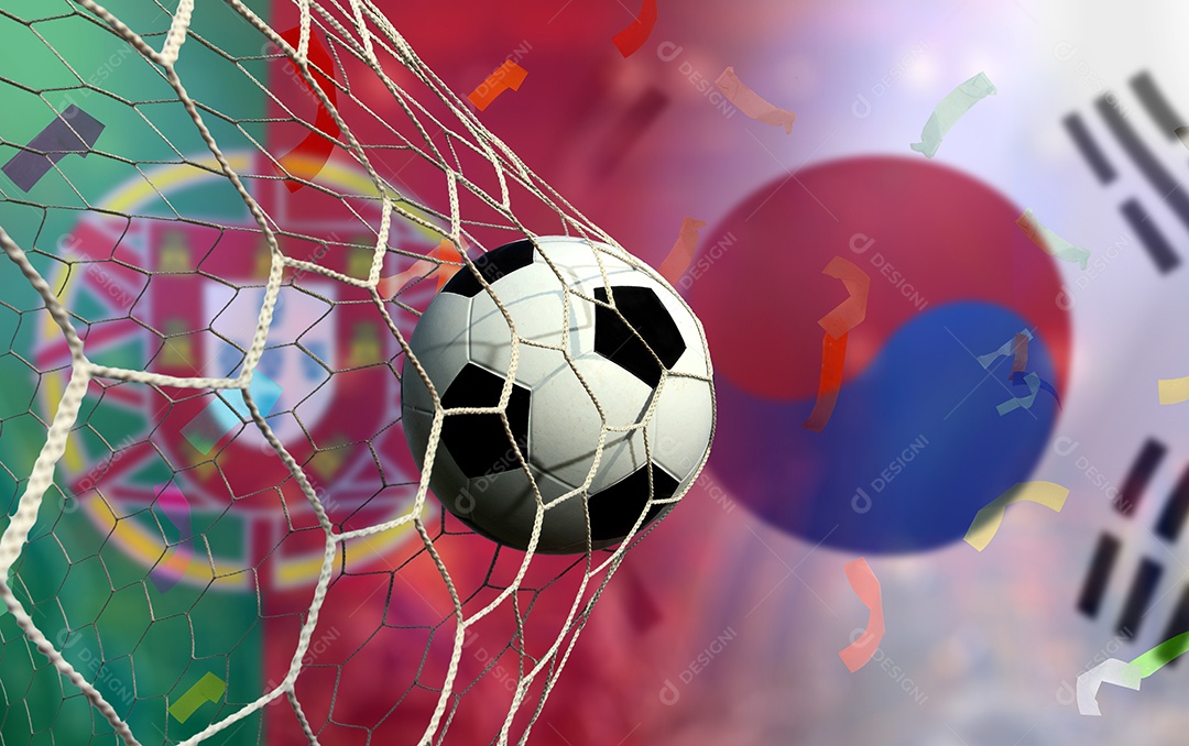 Competição da Taça de Futebol entre a nacional portuguesa e a nacional da Coreia do Sul.