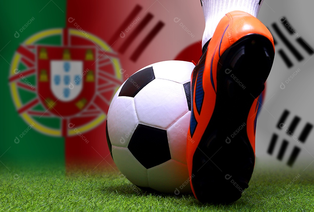 Competição da Taça de Futebol entre a nacional portuguesa e a nacional da Coreia do Sul.