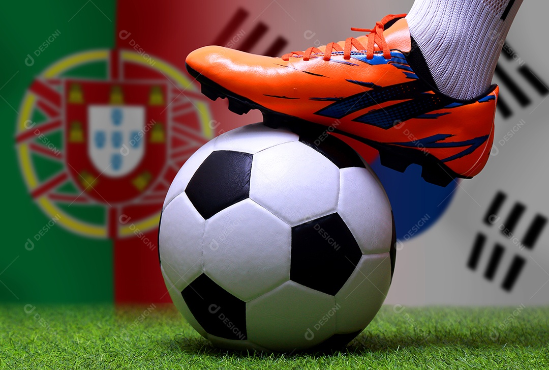 Competição da Taça de Futebol entre a nacional portuguesa e a nacional da Coreia do Sul.