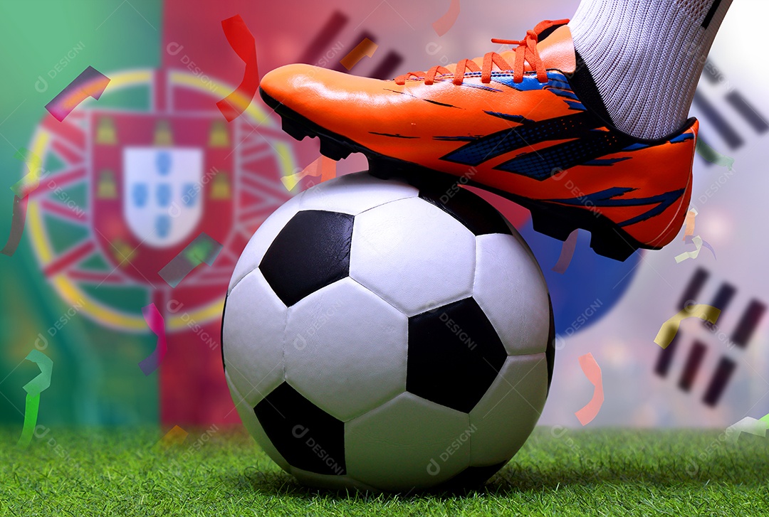 Competição da Taça de Futebol entre a nacional portuguesa e a nacional da Coreia do Sul.