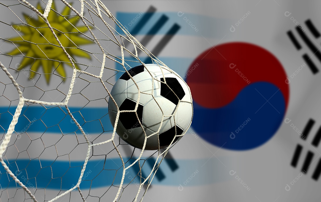 Competição da Copa de Futebol entre o Uruguai nacional e a Coreia do Sul nacional.