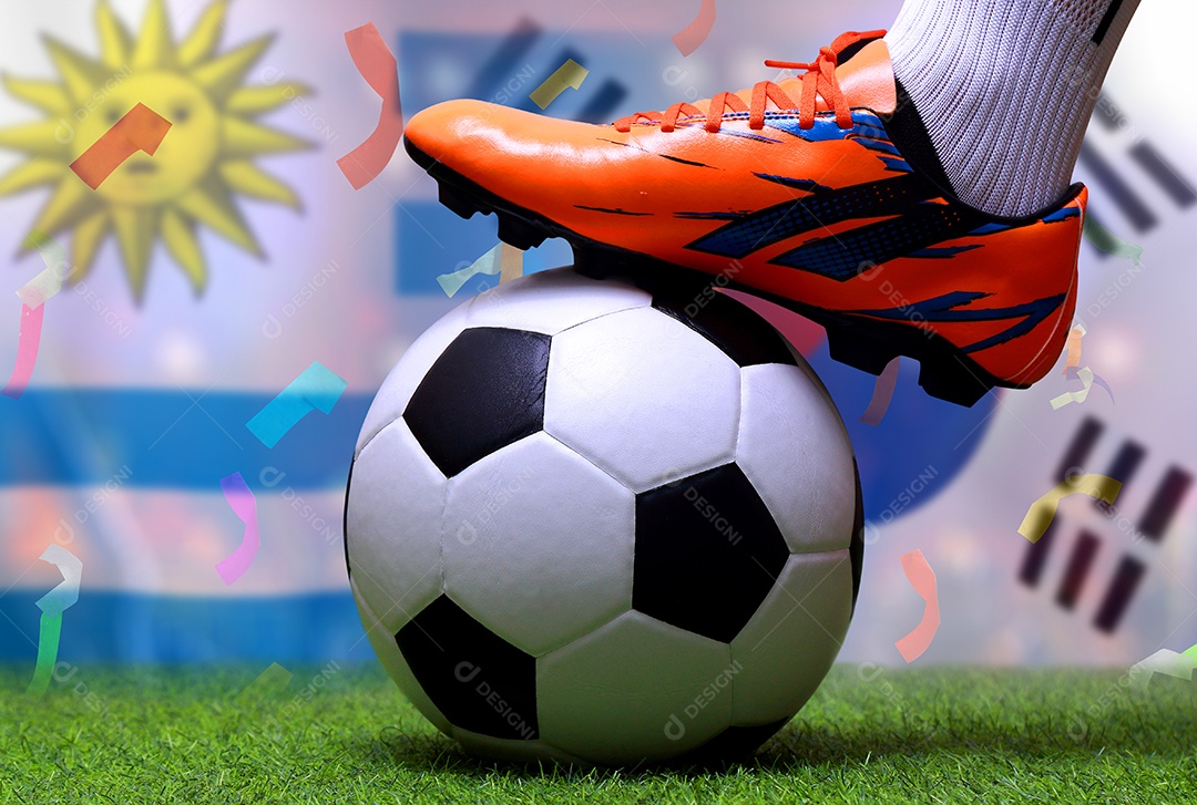 Competição da Copa de Futebol entre o Uruguai nacional e a Coreia do Sul nacional.