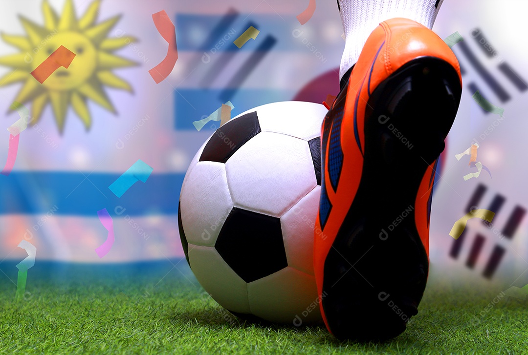 Competição da Copa de Futebol entre o Uruguai nacional e a Coreia do Sul nacional.