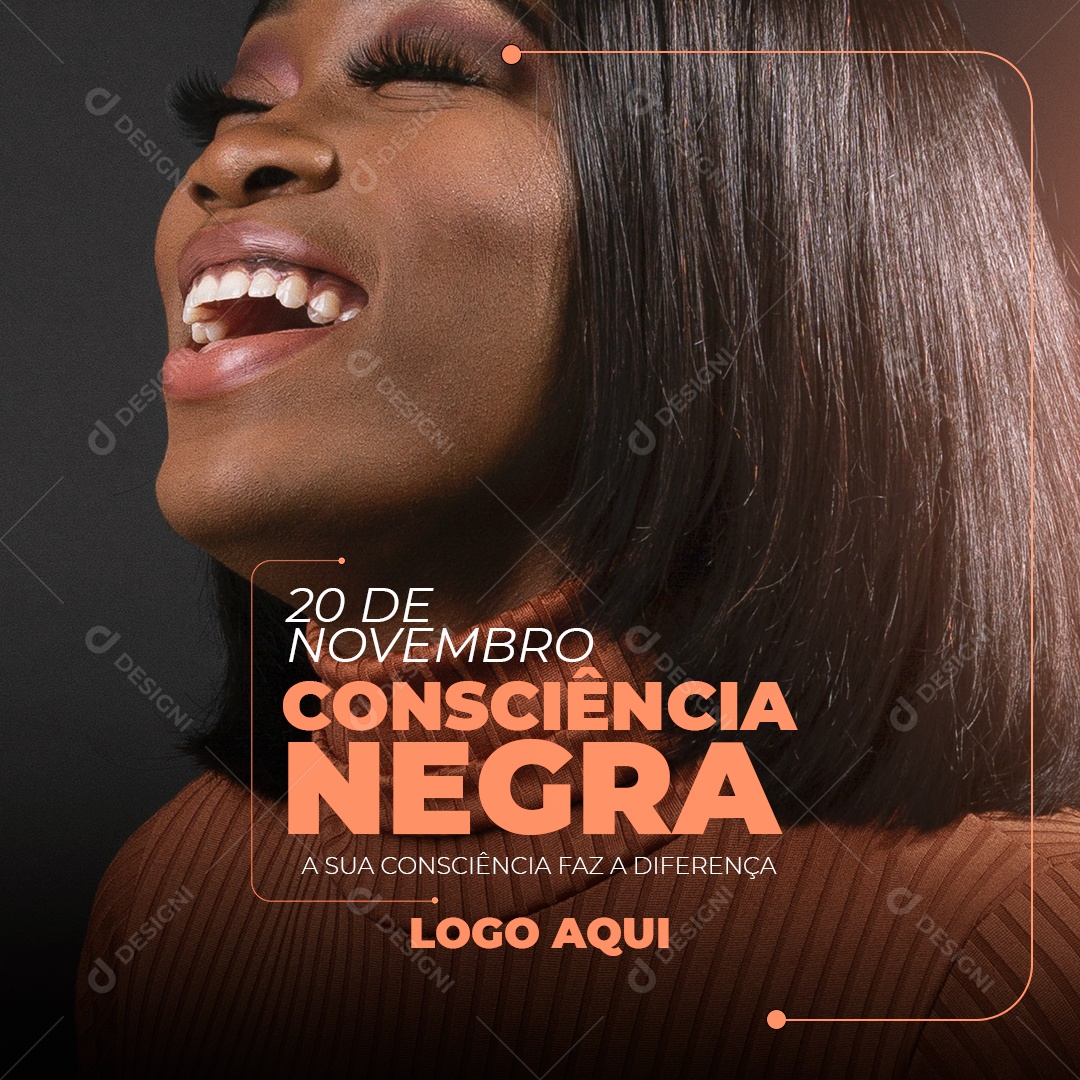 Social Media 20 de Novembro Dia da Consciência Negra PSD Editável