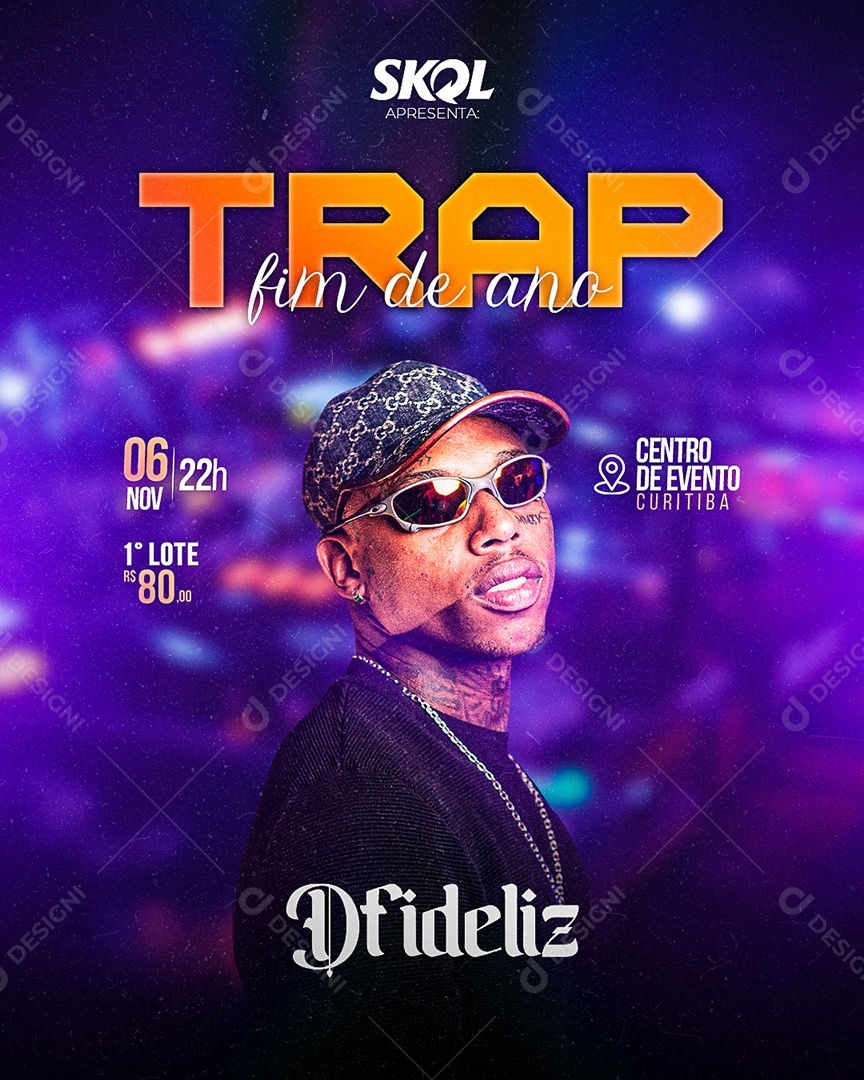 Flyer Trap Fim de Ano Dfideliz Social Media PSD Editável