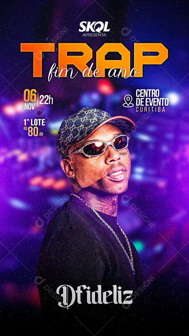 Flyer Trap Fim de Ano Dfideliz Story Social Media PSD Editável
