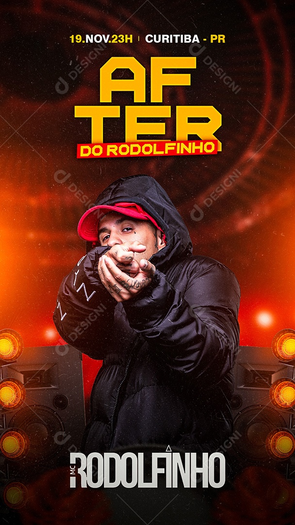 Flyer After do Mc Rodolfinho Story Social Media PSD Editável