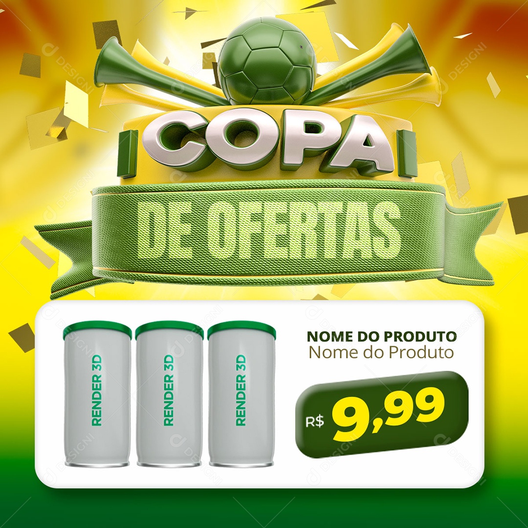 Social Media Copa de Ofertas Promoções e Produtos PSD Editável
