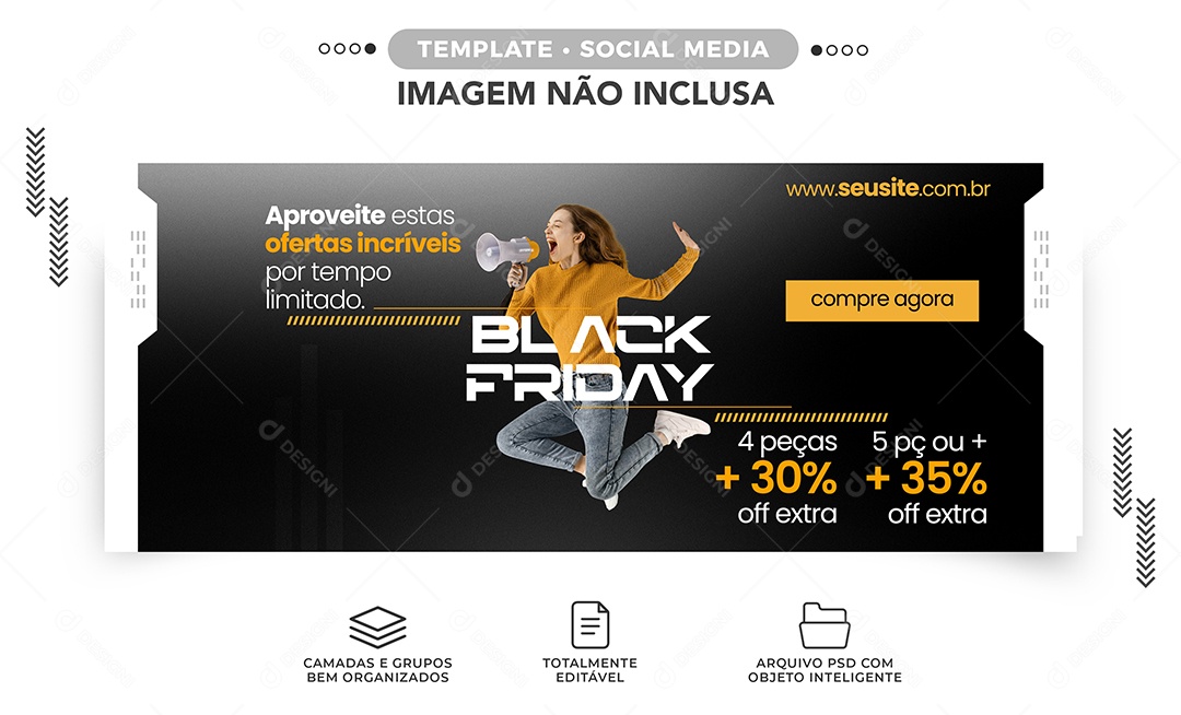 Aproveite Estas Ofertas Incríveis Lojas Black Friday Social Media PSD Editável