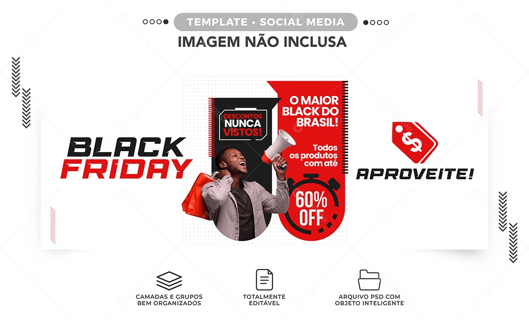 Story Black Friday Desconto de Até 60% Off Social Media PSD Editável