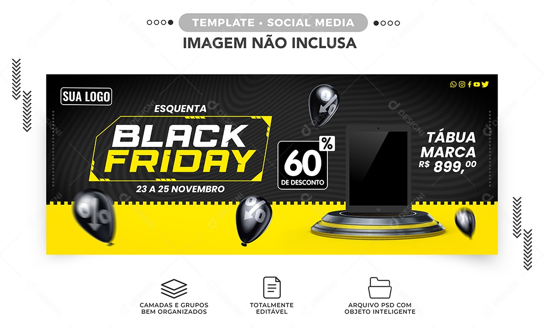 Story Black Friday 50% Lojas Eletrônicos Social Media PSD Editável