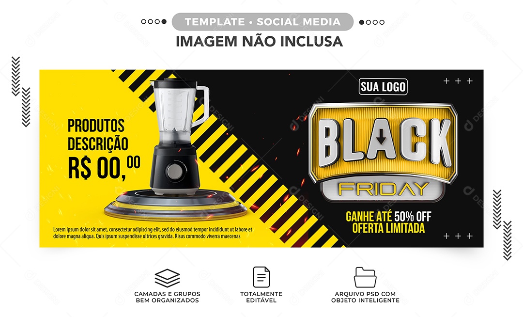 Story Aguarde 50% Off Eletrodomésticos Black Friday Social Media PSD Editável