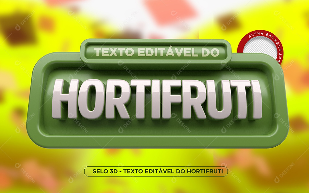 Selo 3D Hortifruti Para Composiçaõ PSD