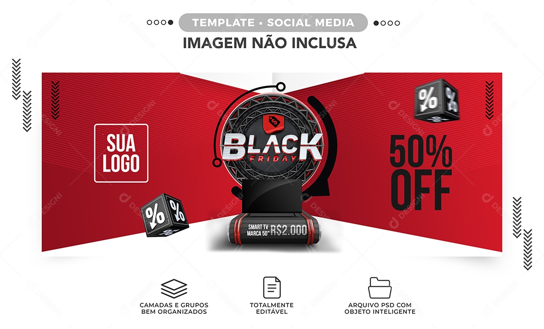 Banner Smart Tv Black Friday Eletrodomésticos Social Media PSD Editável