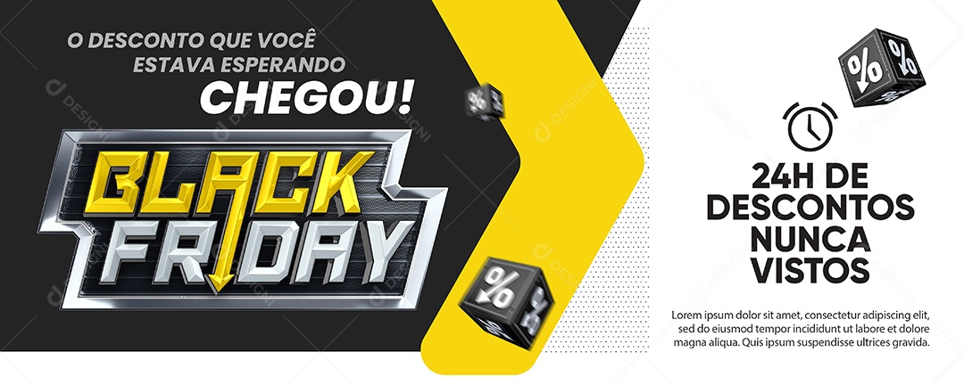 Banner O Desconto que Você Estava Esperando Black Friday Social Media PSD Editável