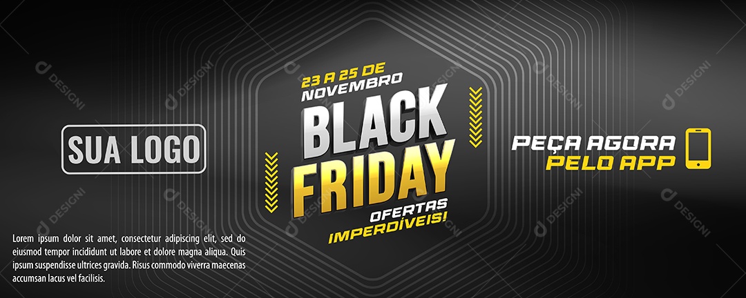 Banner Black Friday Ofertas Imperdíveis Social Media PSD Editável
