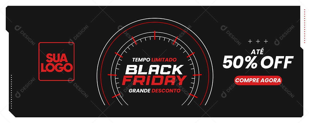 Black Friday Banner Up to 50% Off Social Media Editable PSD