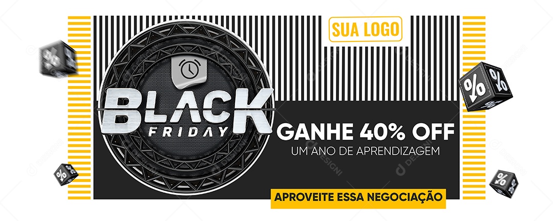 Banner Black Friday Ganhe 40% Off Social Media PSD Editável