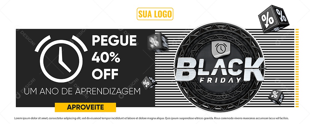 Banner Pegue 40% Off Black Friday Social Media PSD Editável