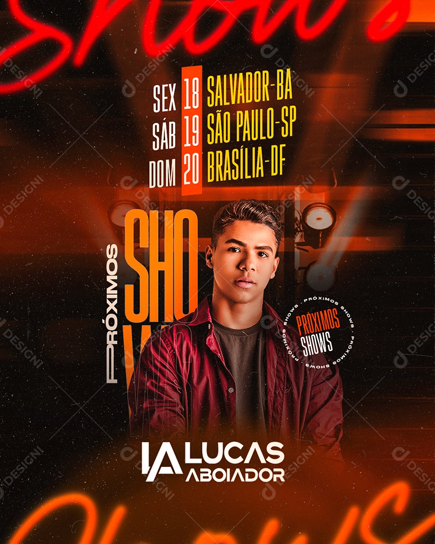 Social Media Show Schedule Lucas Aboiador November Feed PSD Editable