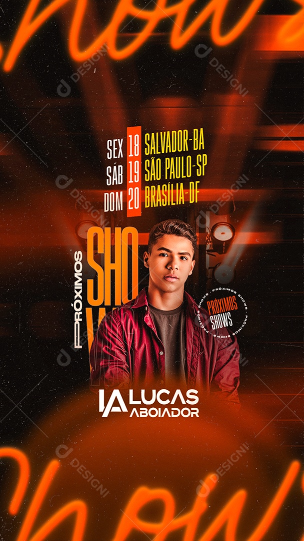 Social Media Agenda de Shows Lucas Aboiador Novembro Story PSD Editável